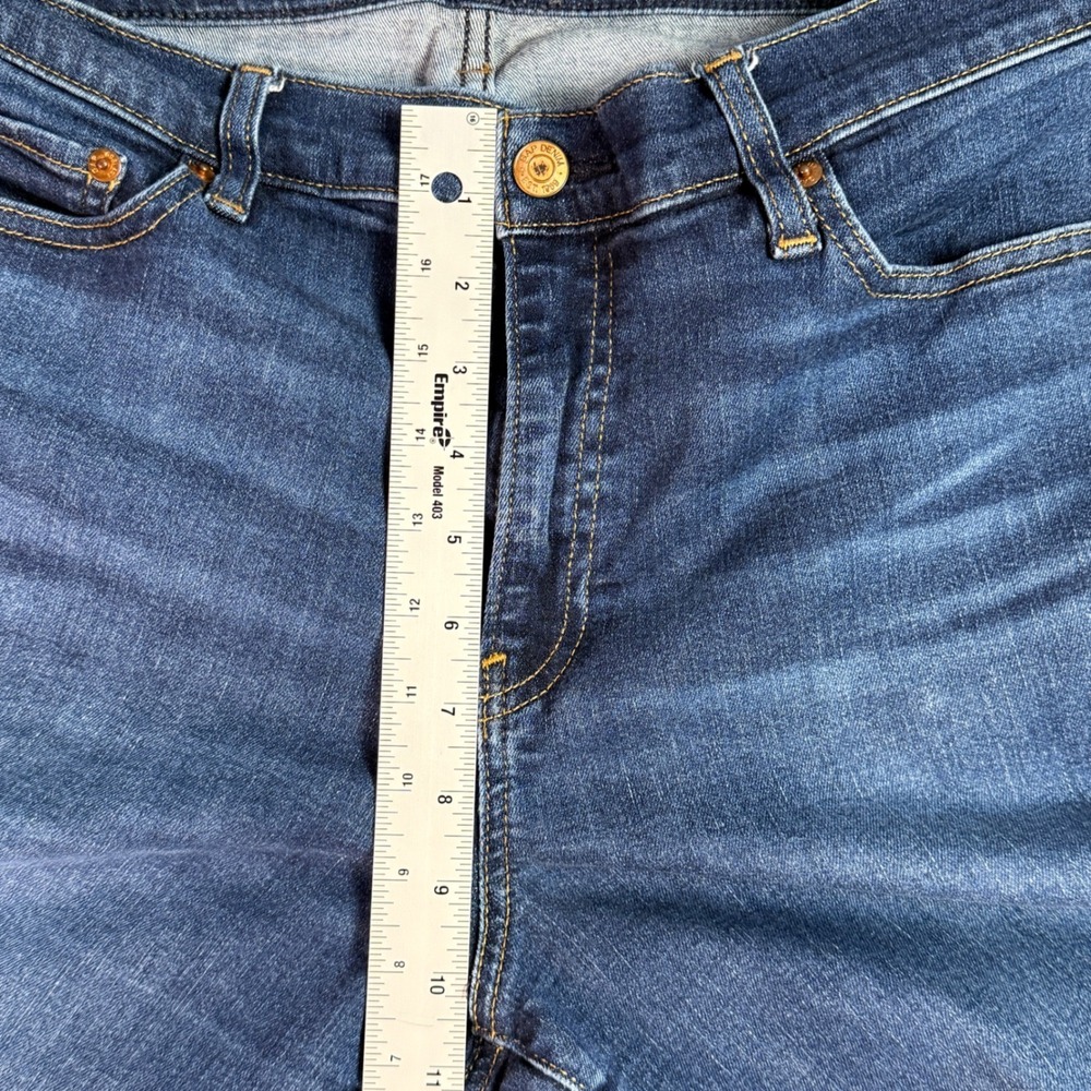 Womens Gap Classic Straight Jeans | 33 Waist - Size 16 | Tall Dark Wash Mid Rise - Picture 9 of 13